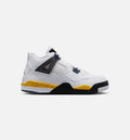 Air Jordan 4 Retro Rare Air Tour Yellow Preschool Sneakers - White / Dark Blue Grey / Black / Tour Yellow