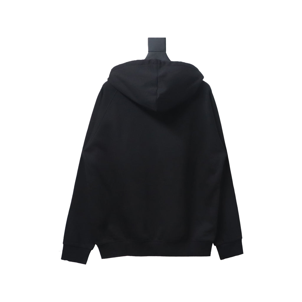 Brand Zip Up Hoodie With Check Hood Black Archive Beige