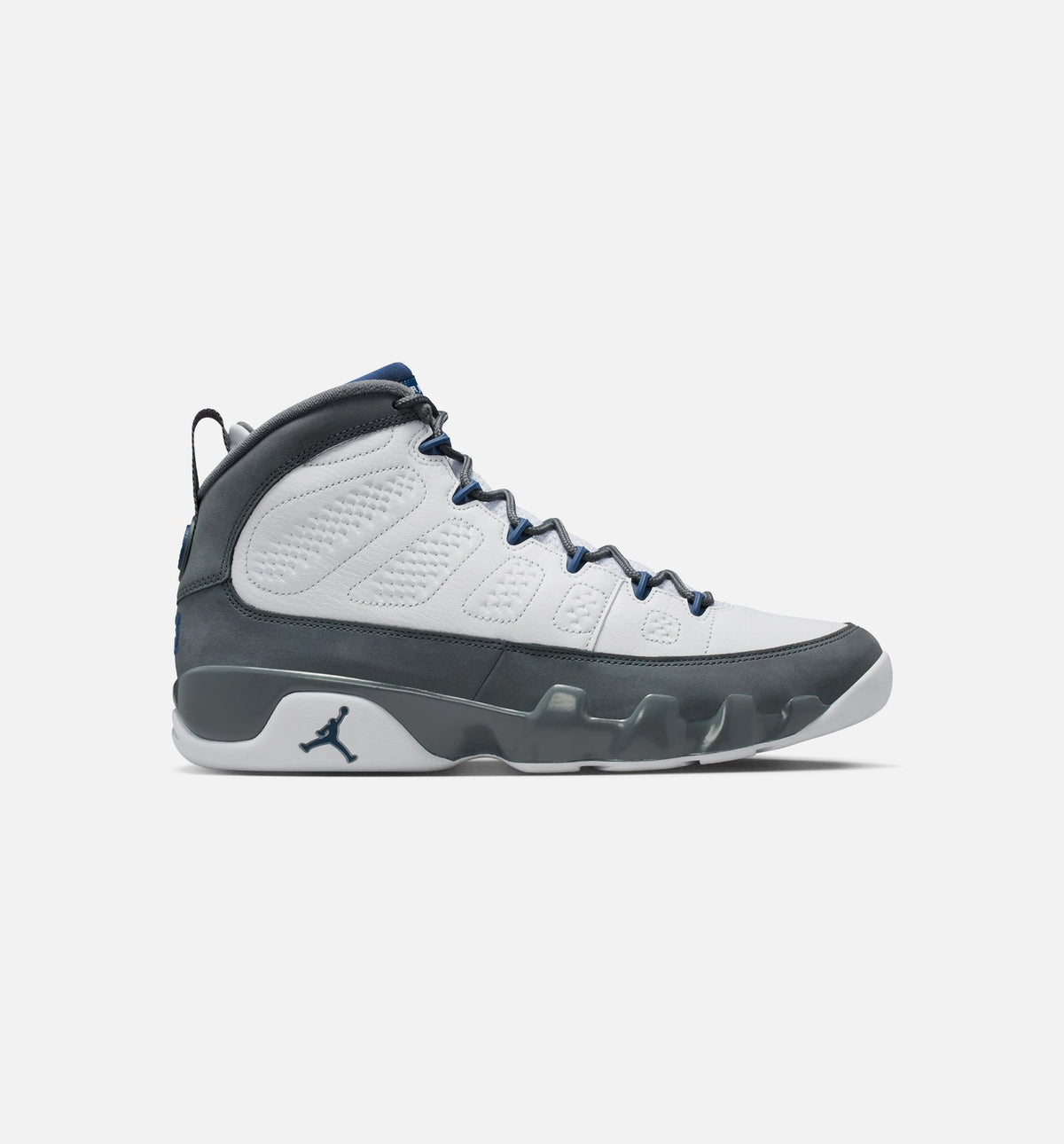 Air Jordan 9 Retro Flint Grey and French Blue Men's Lifestyle Shoes - White/French Blue/Flint Grey