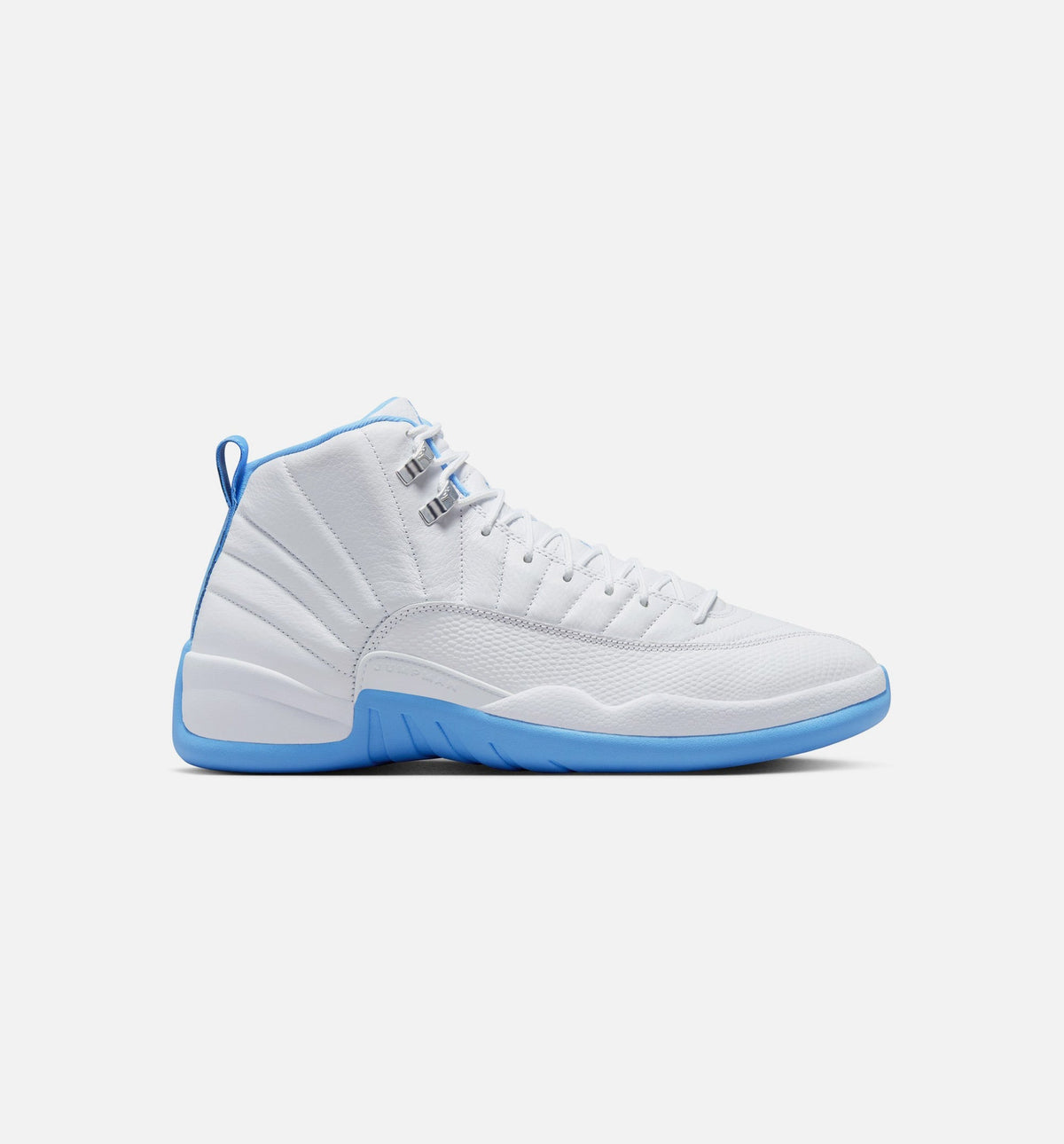 Air Jordan 12 Retro White & University Blue Men's Lifestyle Shoes - White/University Blue/Metallic Silver