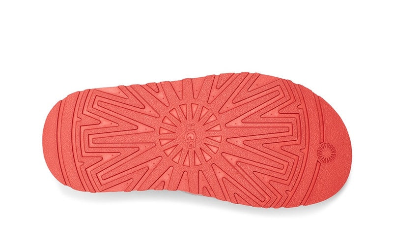 Coral Red Disco Fluffy Sandals — New Arrival | In Stock