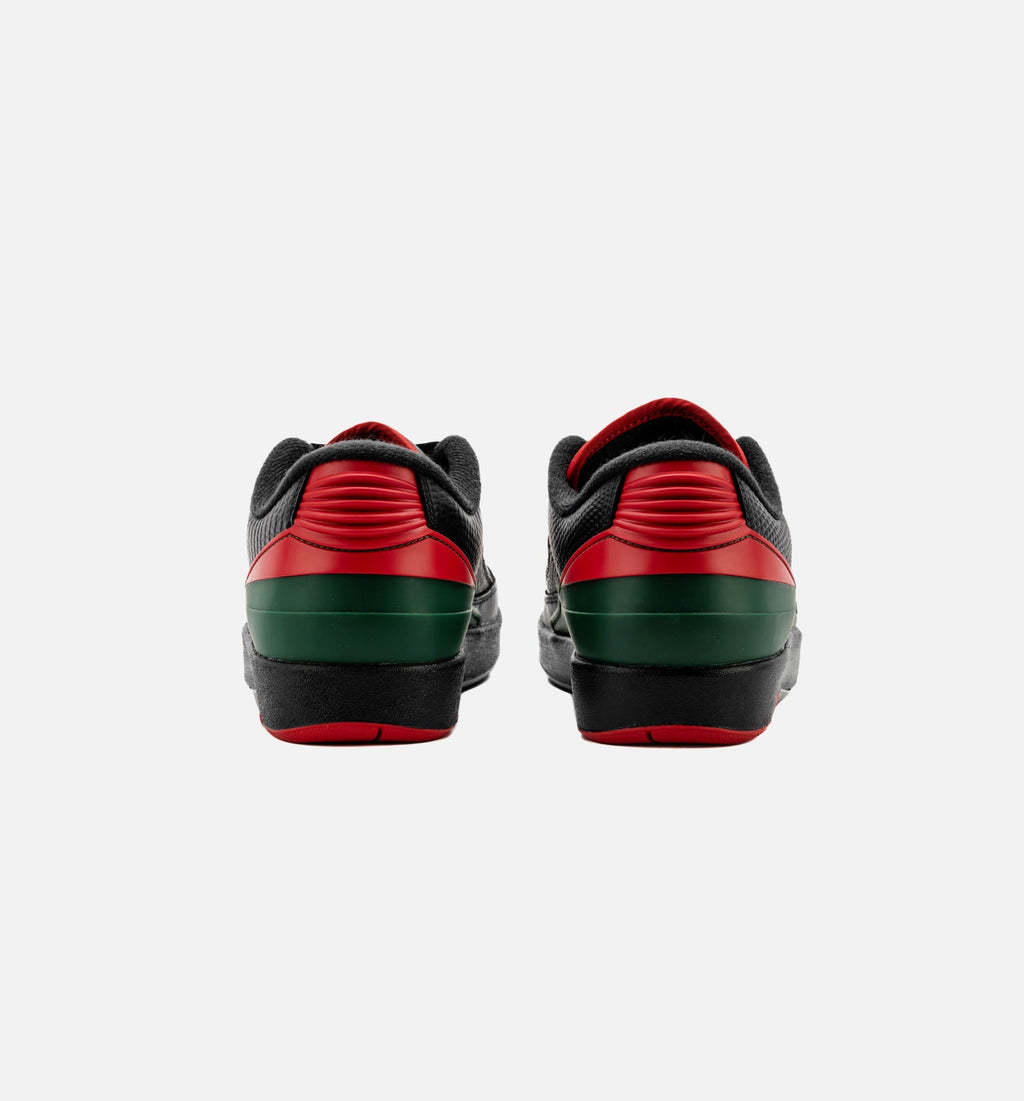 Air Jordan 2 Retro Low Grade School Lifestyle Shoe - Black/Fire Red/Cement Grey