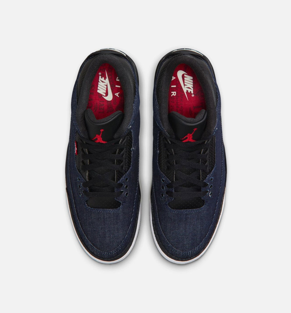 Air Jordan 3 x Levi's Indigo and Gym Red Men's Sneakers