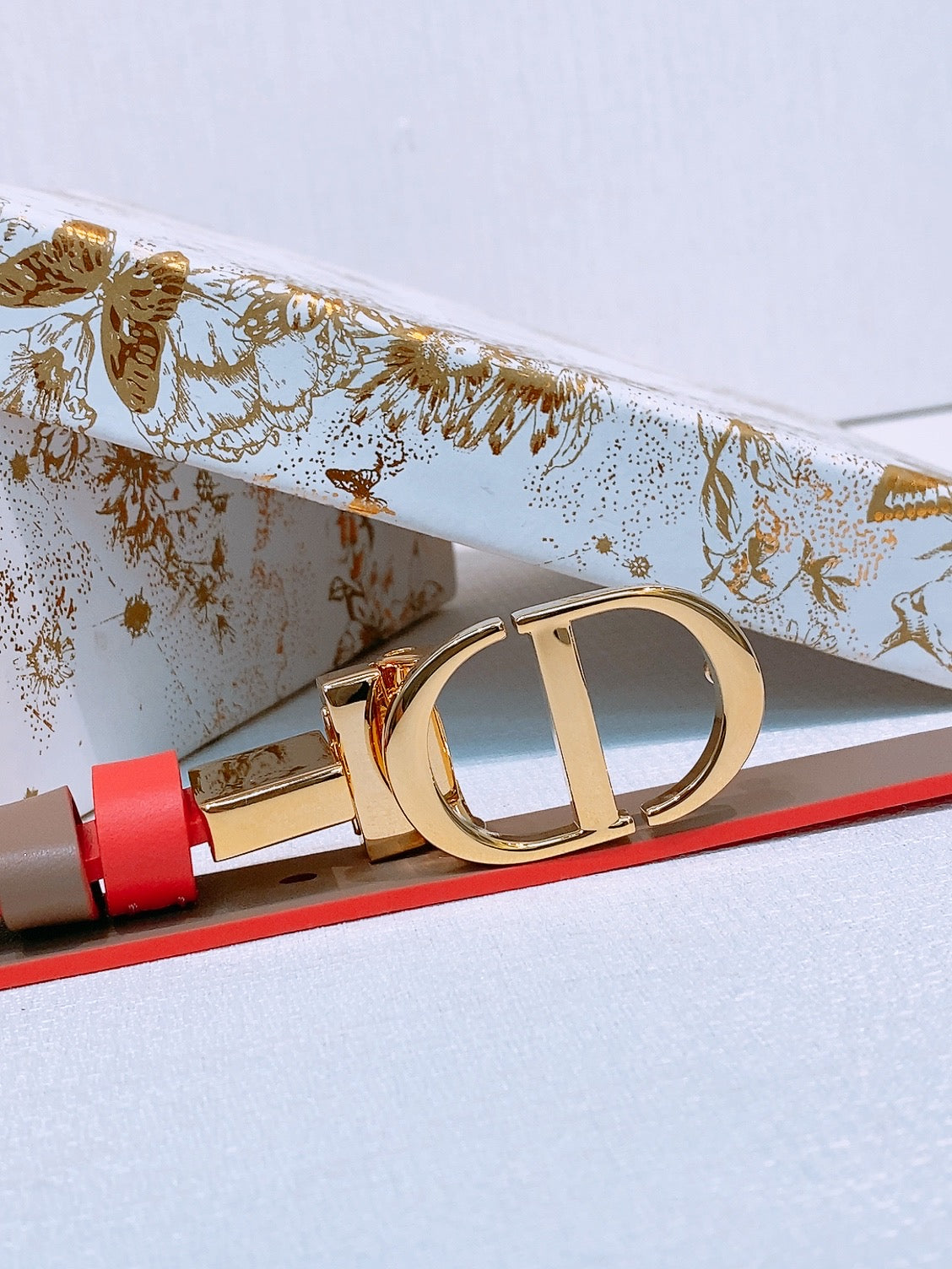 DIOR 25S BELT 20 MM IN RED CALFSKIN 572901
