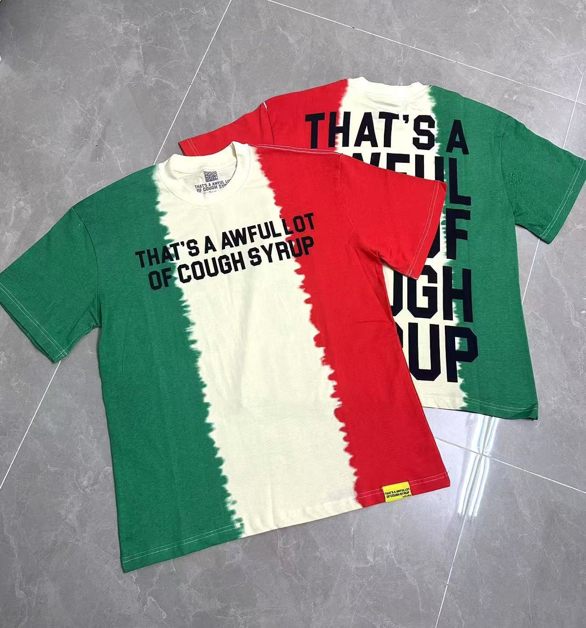 THAT'S A AWFUL LOT OF COUGH SYRUP Tri-Panel Graphic T-Shirt