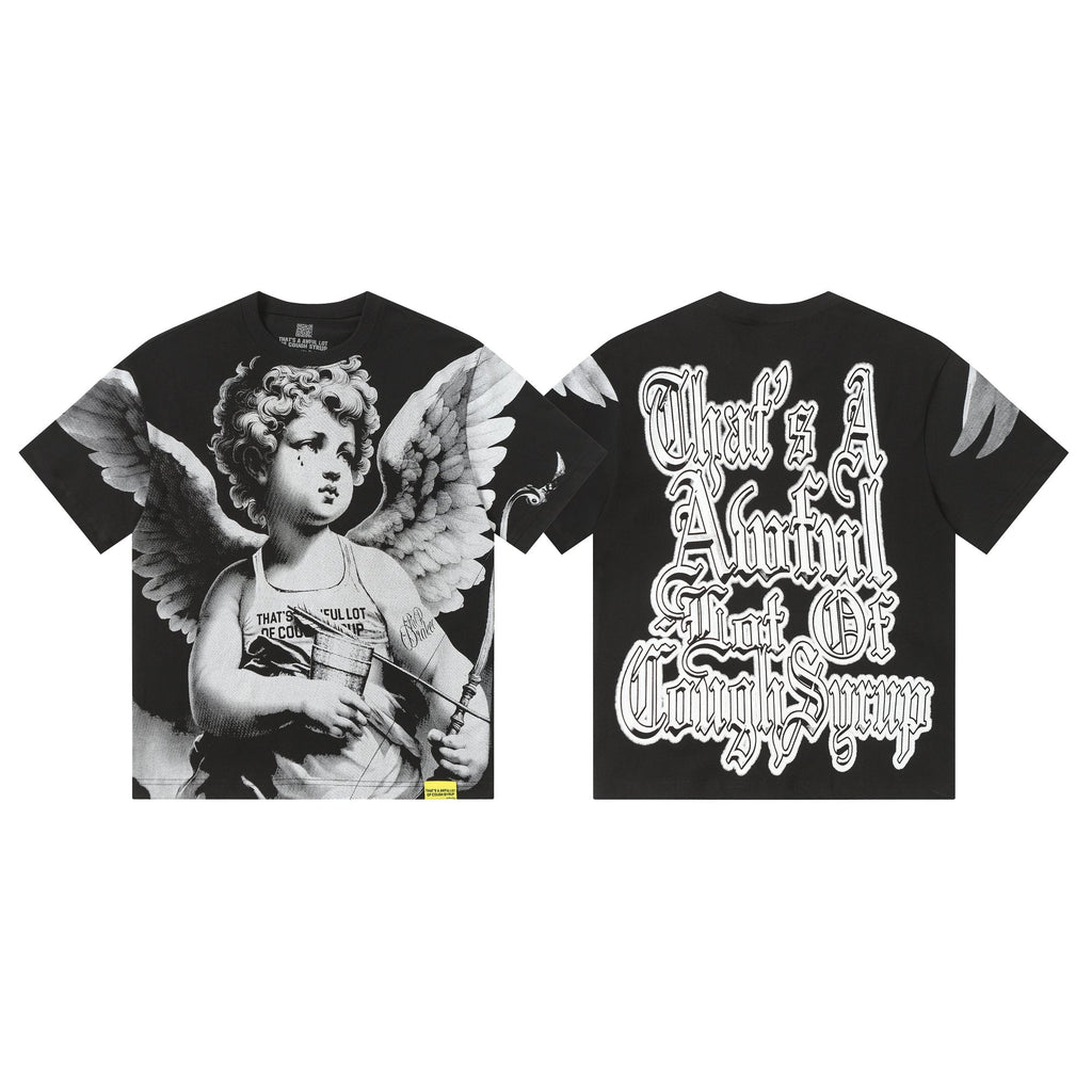 THAT'S A AWFUL LOT OF COUGH SYRUP Angel Gothic Text Graphic T-Shirt
