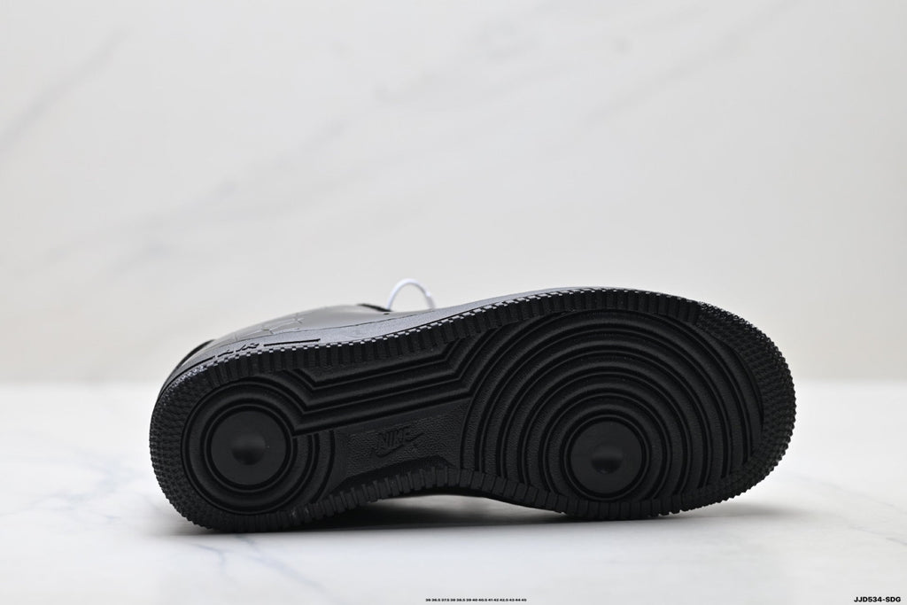 Nike Air Force 1 Low Black Patent Tonal Unisex Sneakers Style 04
