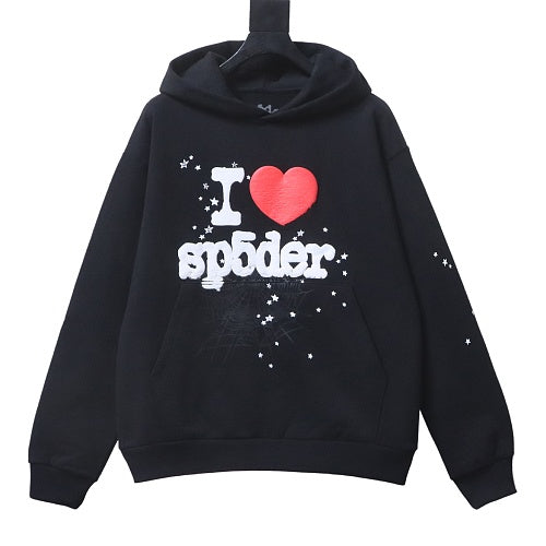 Sp5der I Heart SP5 Souvenir Hoodie Black
