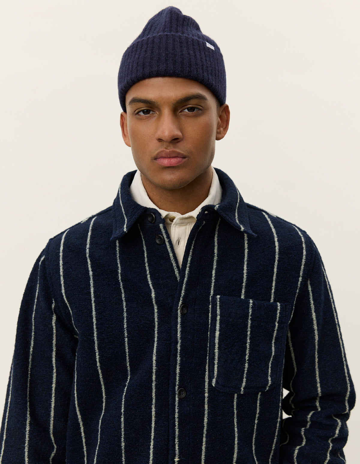 Les Deux Lennon Wool Pinstripe Overshir
