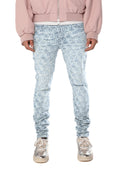 Purple Brand Skinny Jacquard Monogram Denim Pants