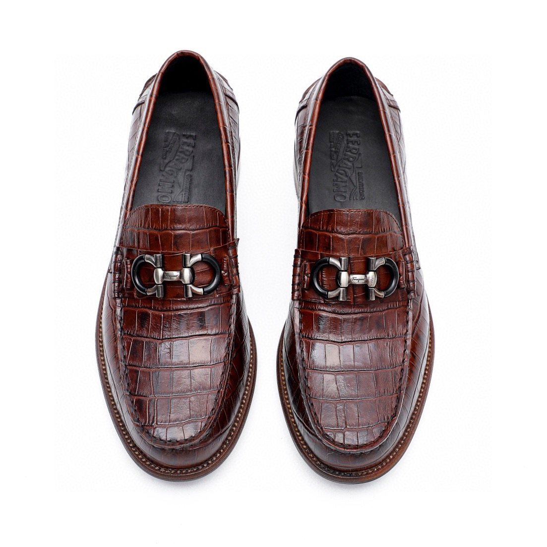 Salvatore Ferragamo Men's Dark Brown Bit Loafers