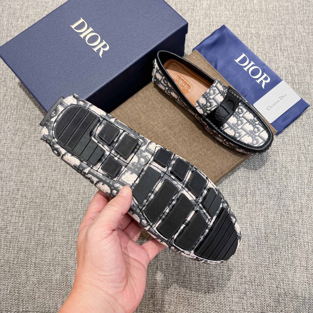 Dior Patterned Trim Loafers