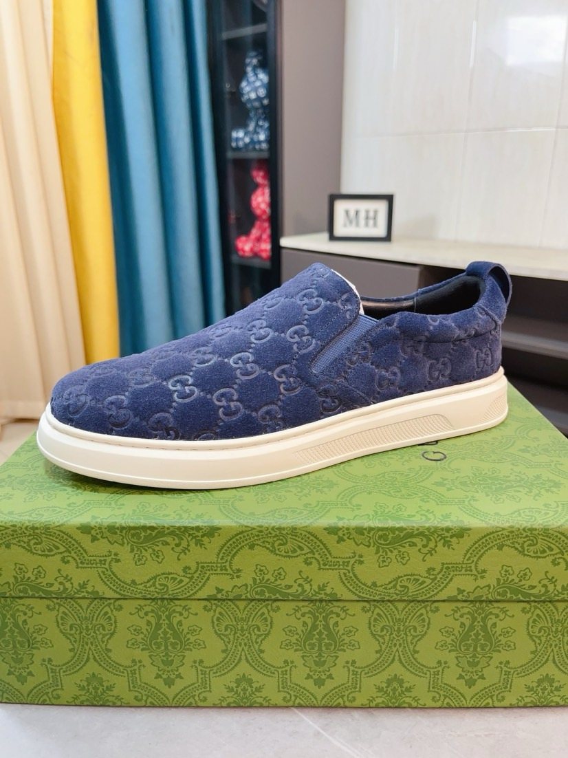 Gucci Men's Embossed Slip-On Sneakers