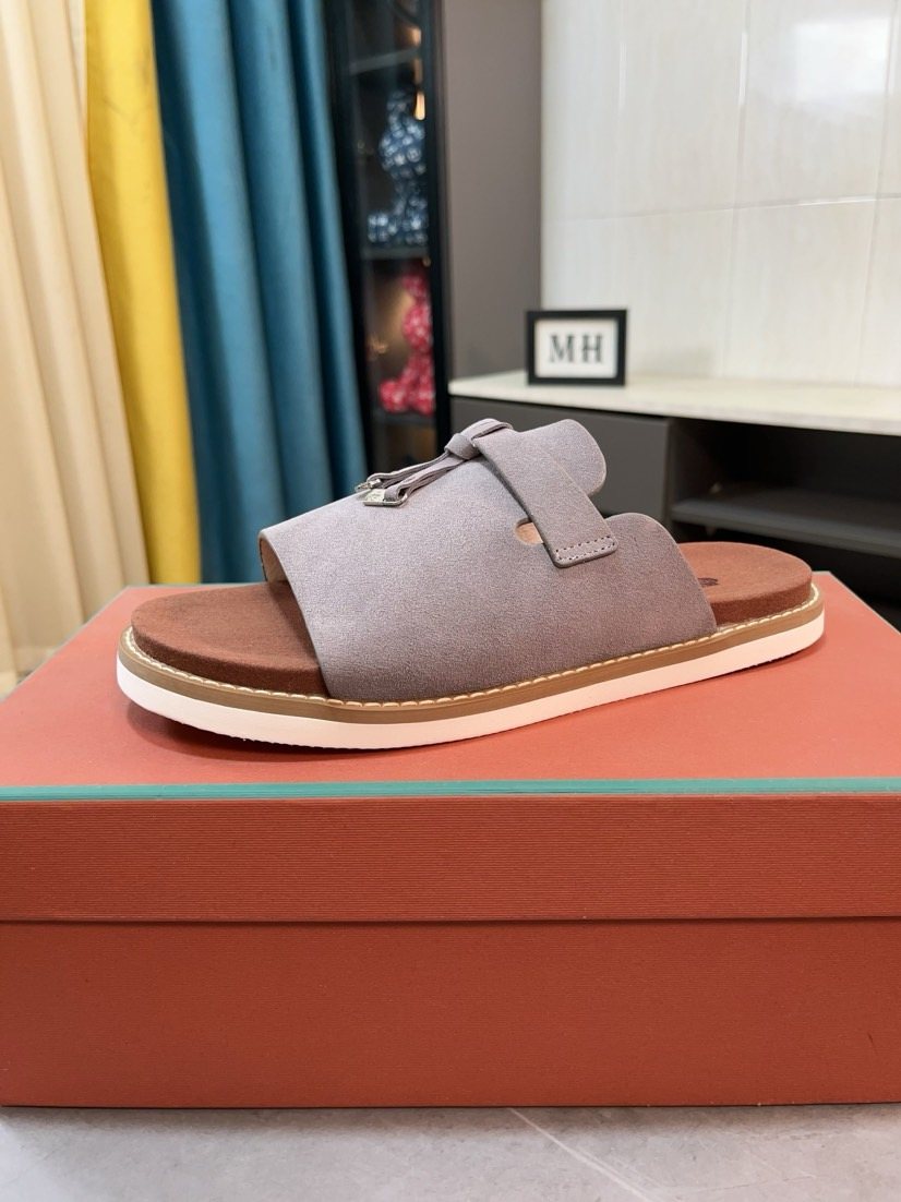 Loro Piana Buckle Slide Sandals