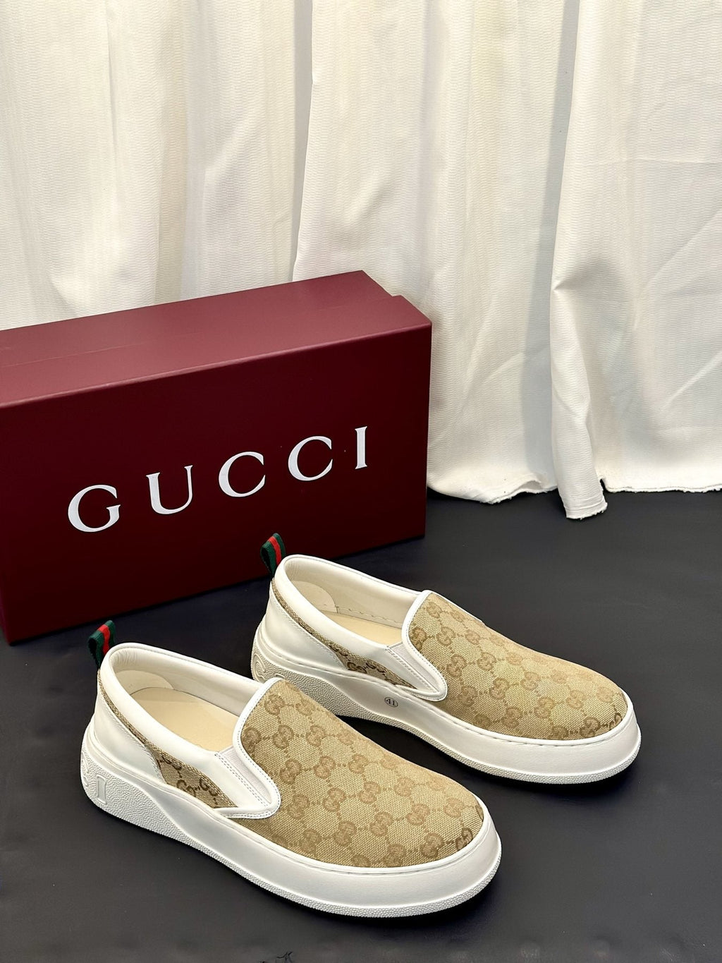 Gucci Patterned Slip-On Shoes