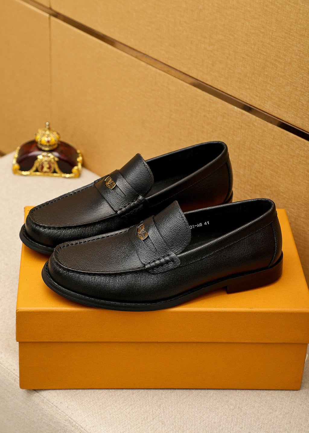 Louis Vuitton Black Leather Hardware Loafers