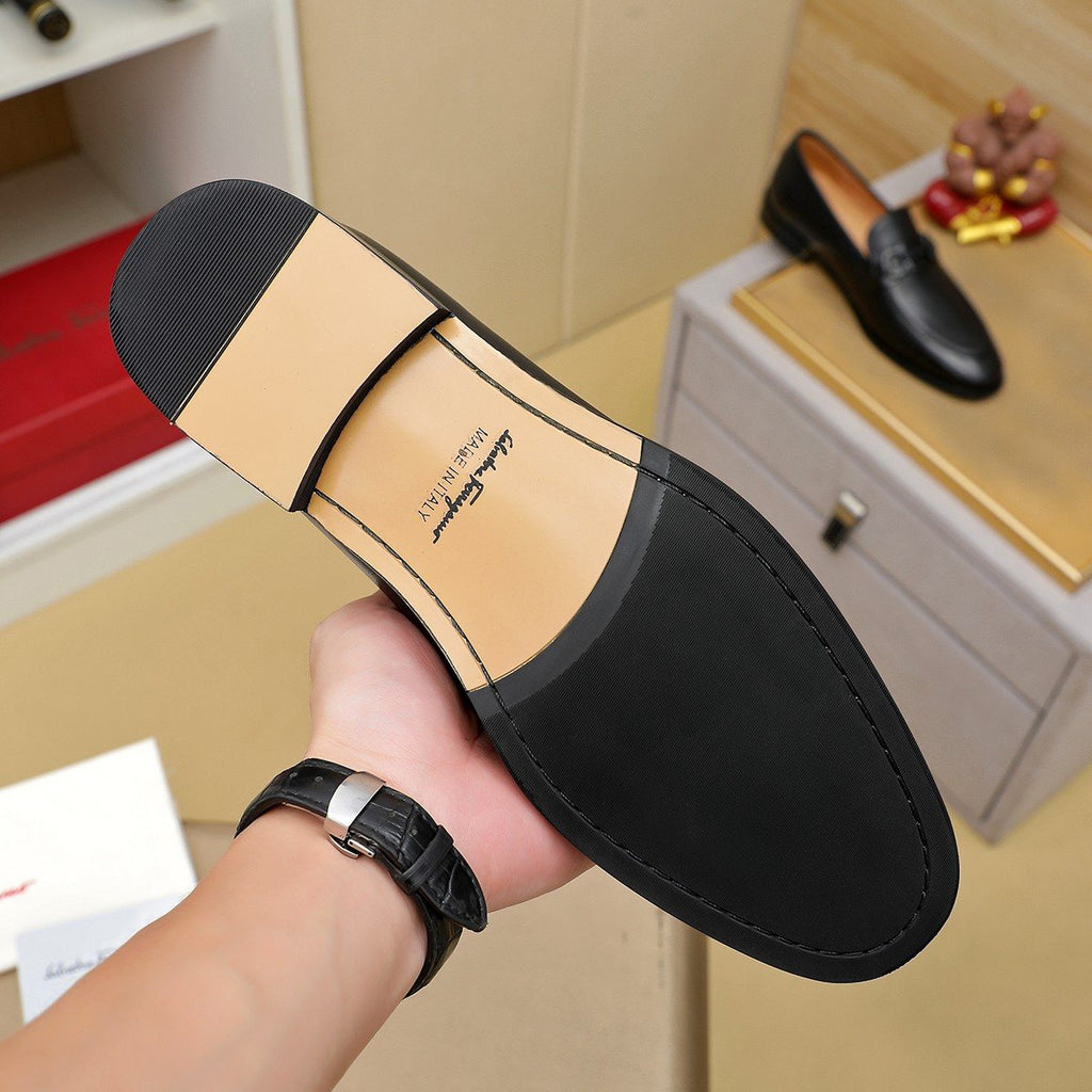 Ferragamo Brown Leather Bit Loafers