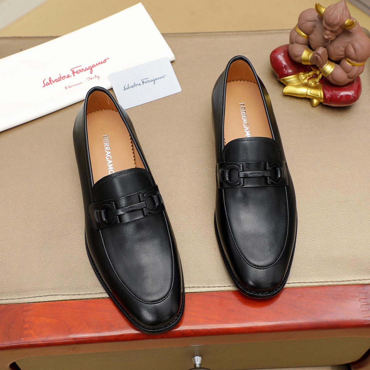 Ferragamo Brown Leather Bit Loafers