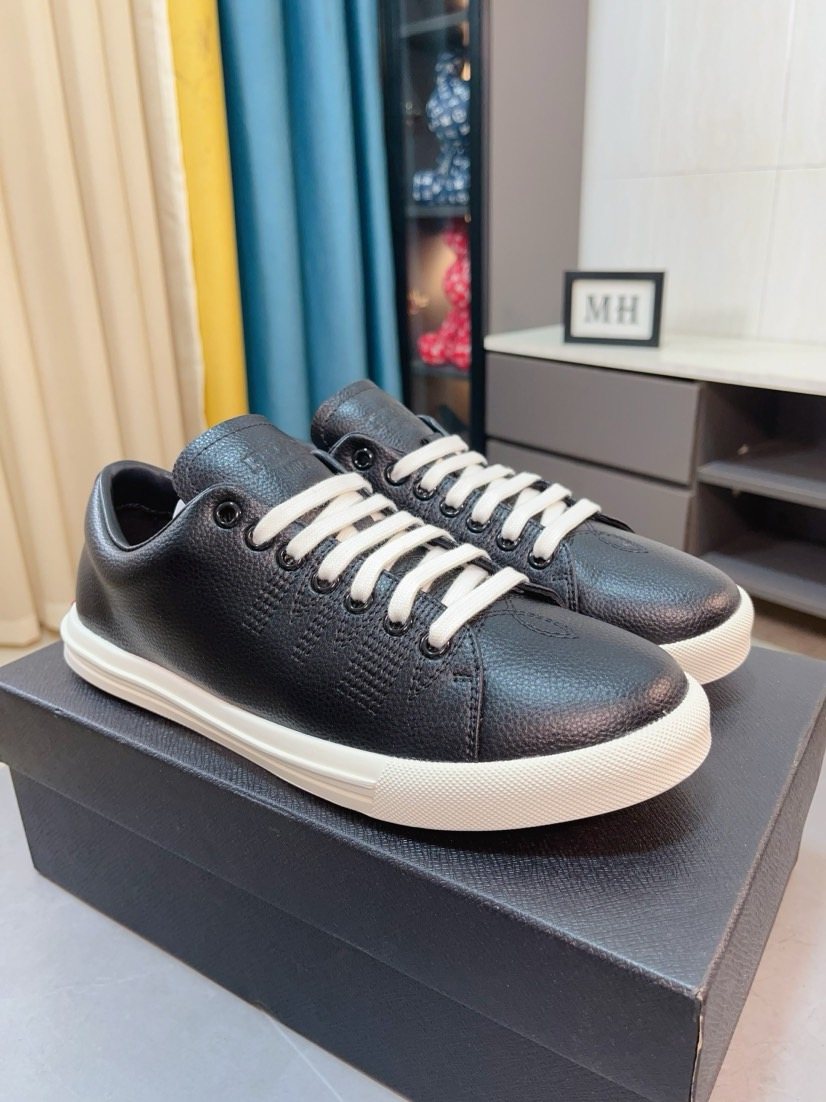 Prada Textured Low-Top Sneakers