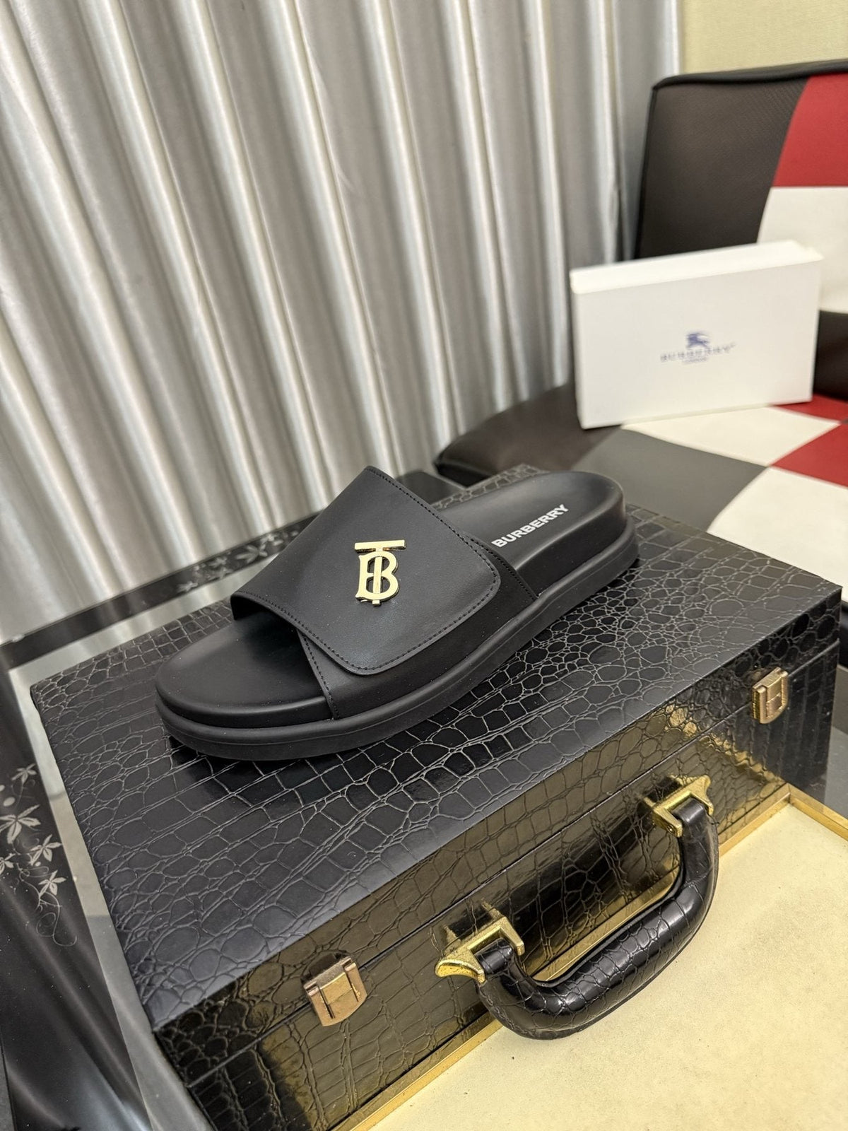 Burberry Monogram Slide Sandals