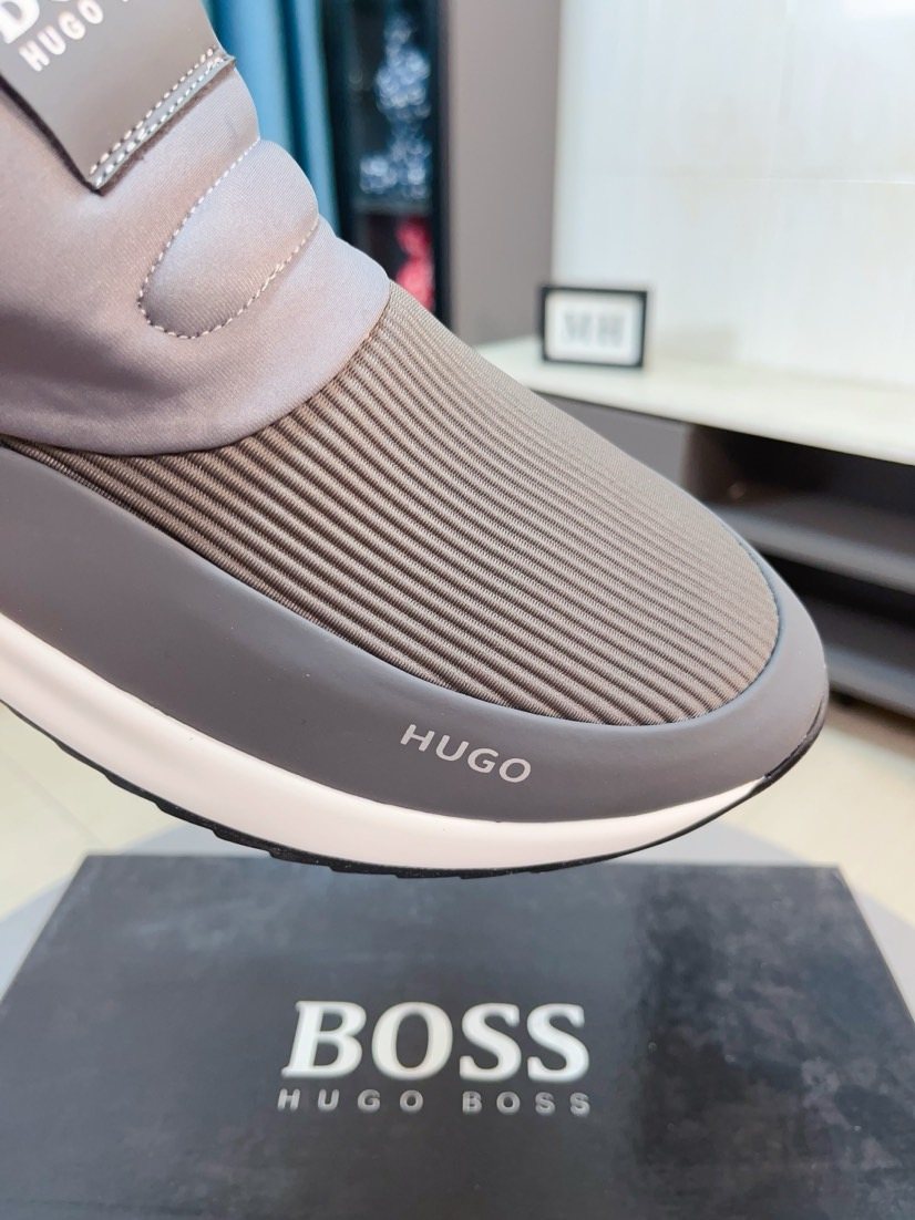 BOSS Ribbed Slip-On Sneakers