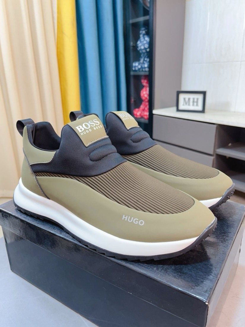 BOSS Ribbed Slip-On Sneakers