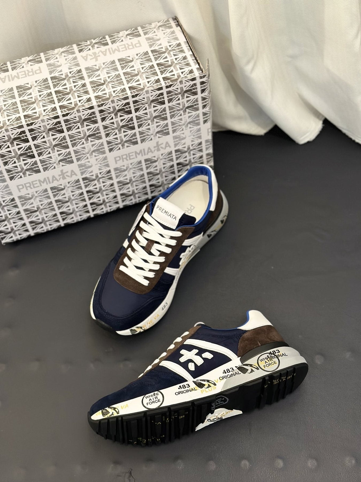 Premiata Men's Graphic Sole Low-Top Sneakers