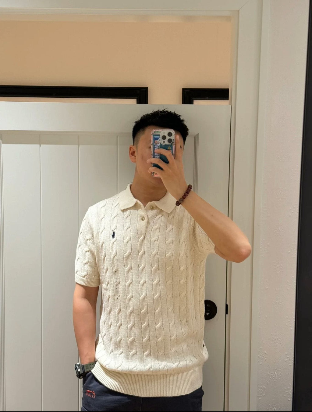 Ralph Lauren Cable-Knit Polo Shirt