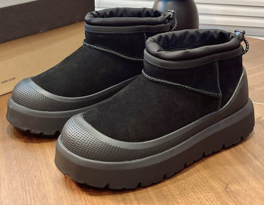 UGG Contrast-Toe Drawstring Ankle Boots
