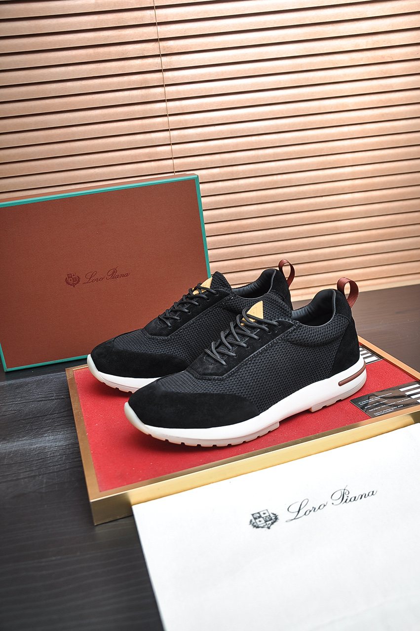 Loro Piana Men's Textured Lace-Up Sneakers