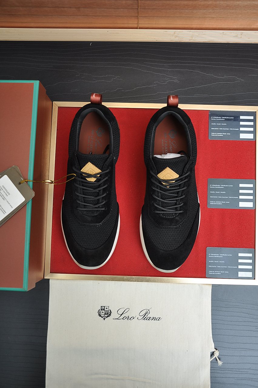 Loro Piana Men's Textured Lace-Up Sneakers