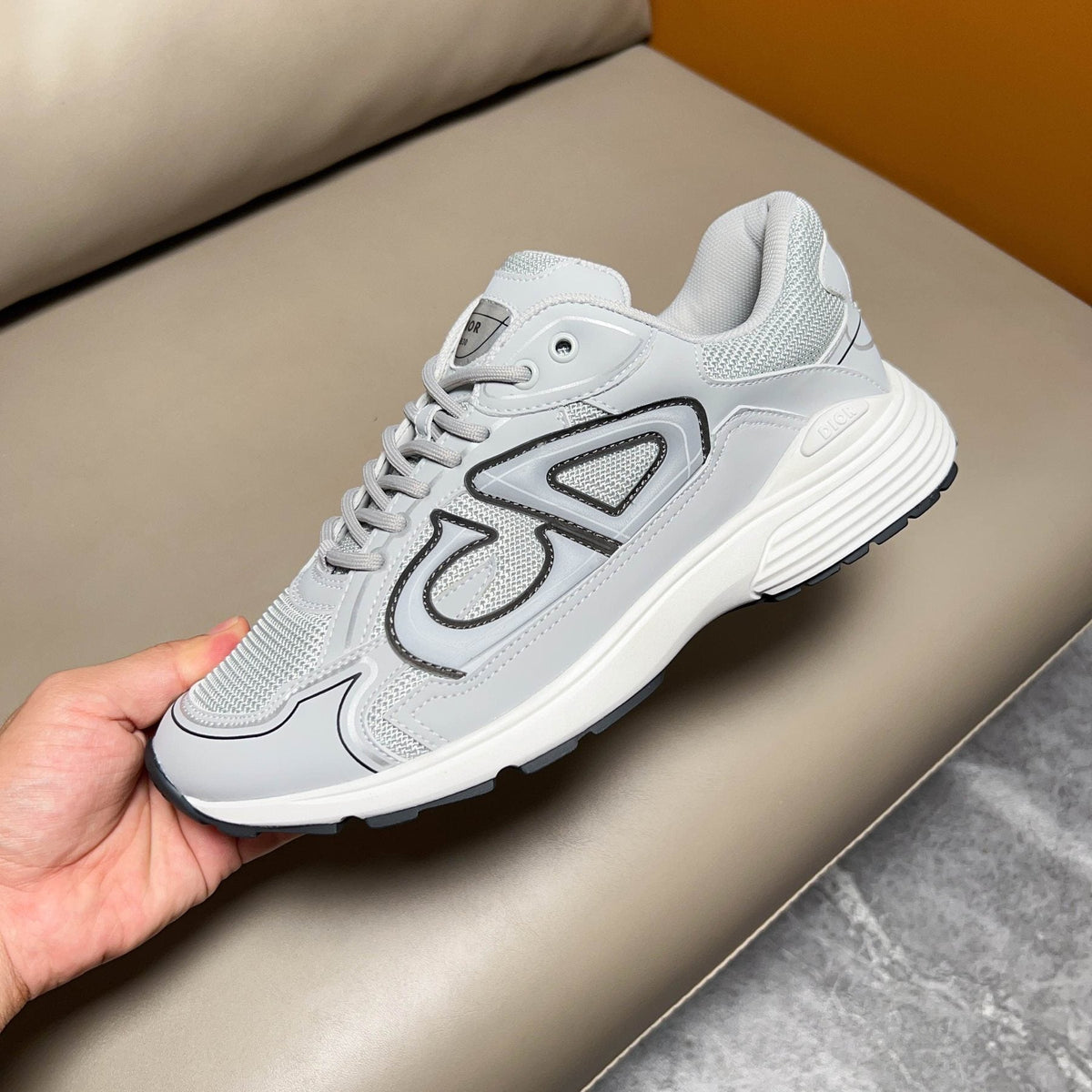 Dior White and Light Gray Sneakers