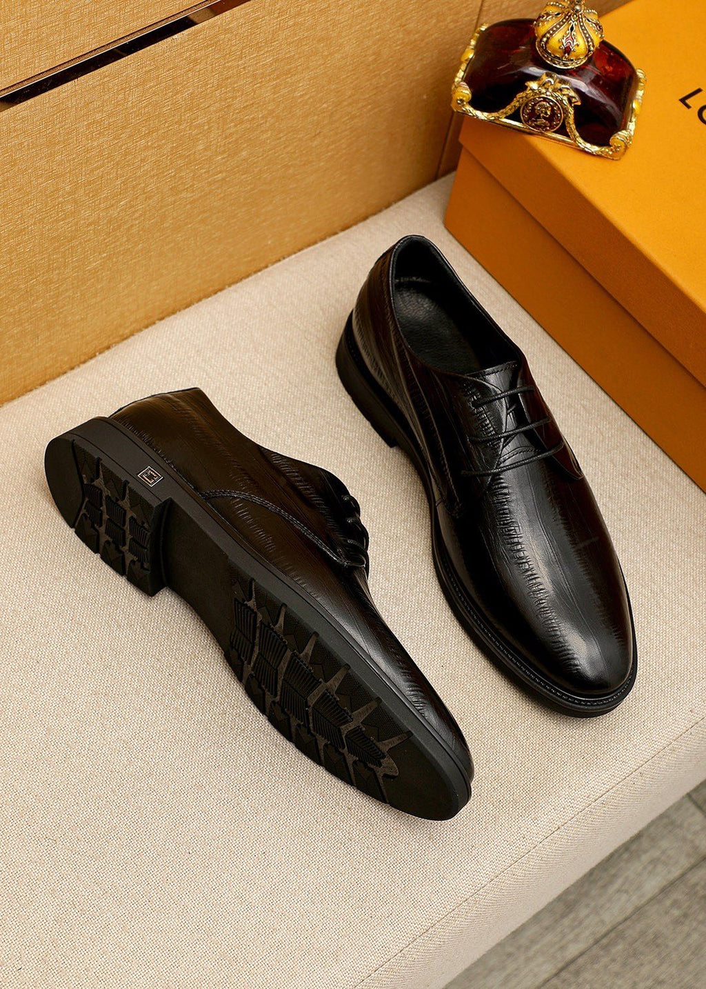 Louis Vuitton Black Lace-Up Dress Shoes - Leather Lining