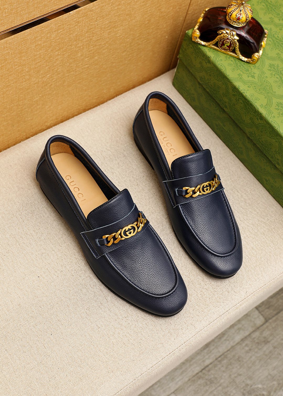 Gucci Pebble Leather Loafers