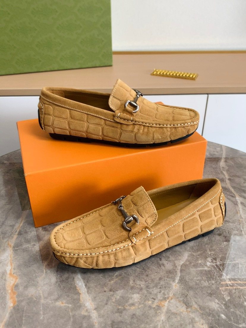 Gucci Men's Textured Horsebit Loafers