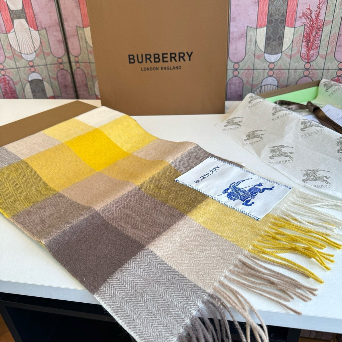 Burberry Plaid Fringe Scarf