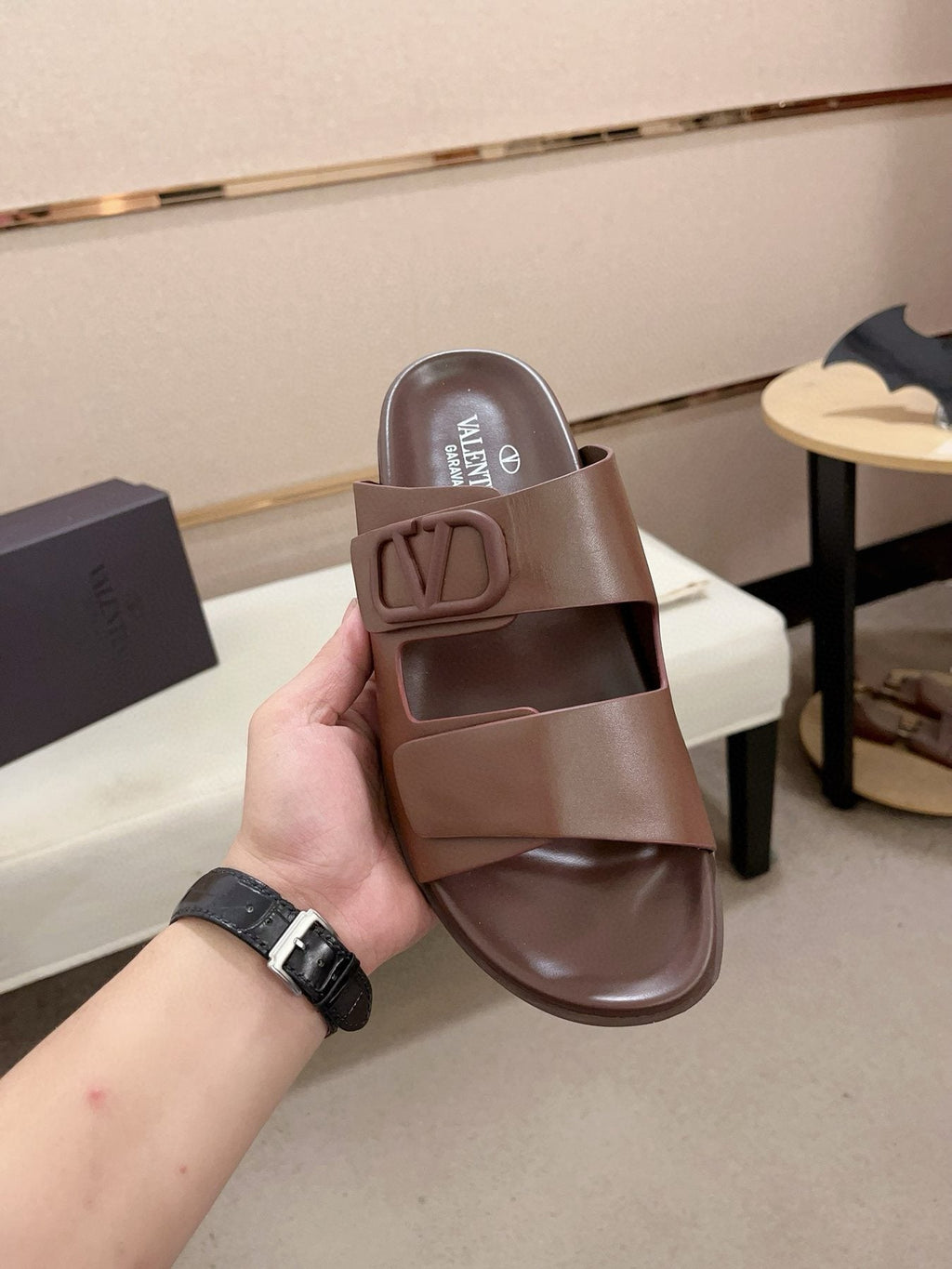 Valentino Men's V Logo Slide Sandals