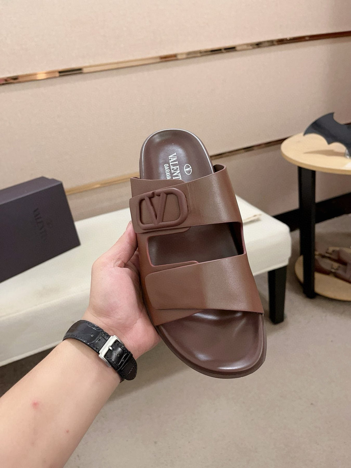 Valentino Men's V Logo Slide Sandals