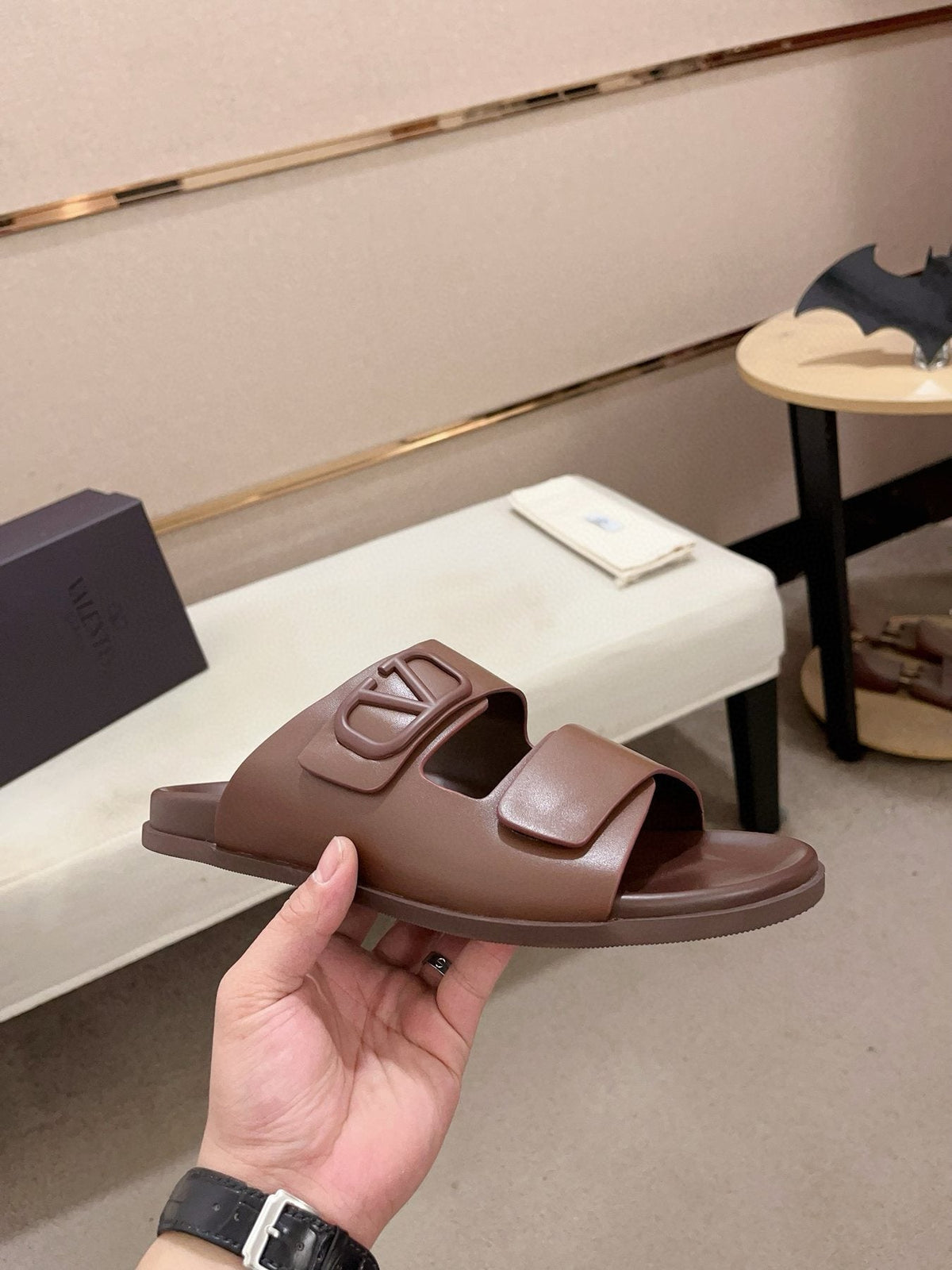 Valentino Men's V Logo Slide Sandals