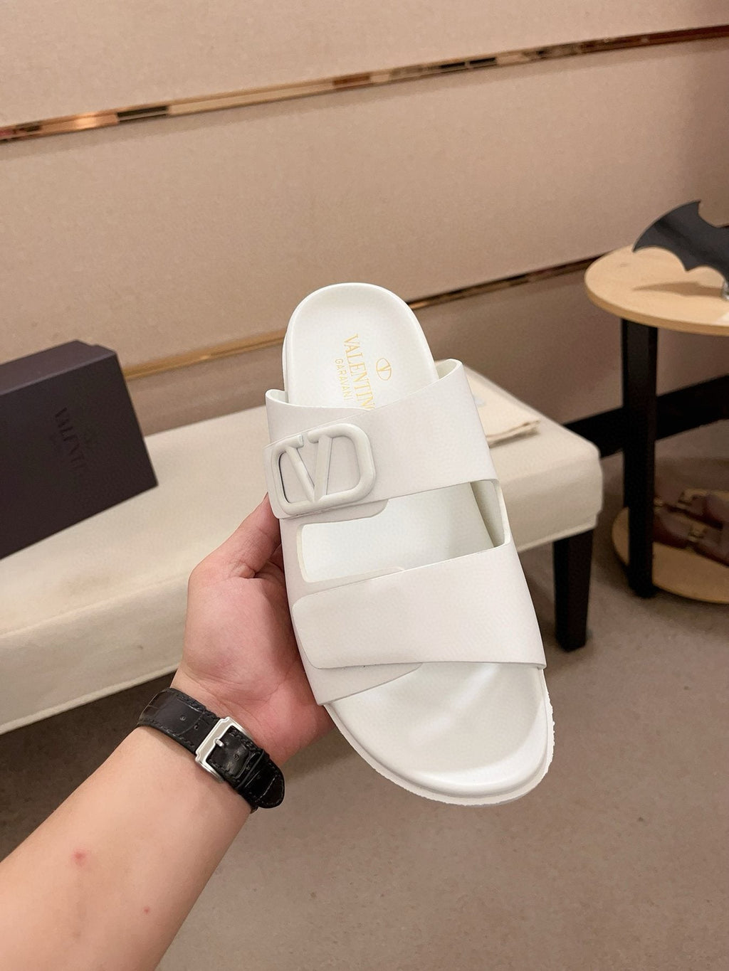 Valentino Men's V Logo Slide Sandals