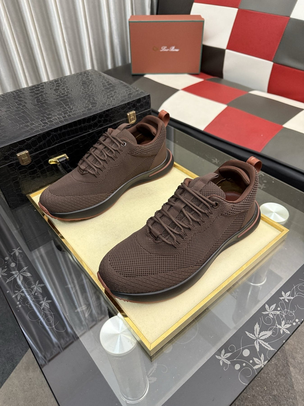 Mesh Lace-Up Low-Top Sneakers