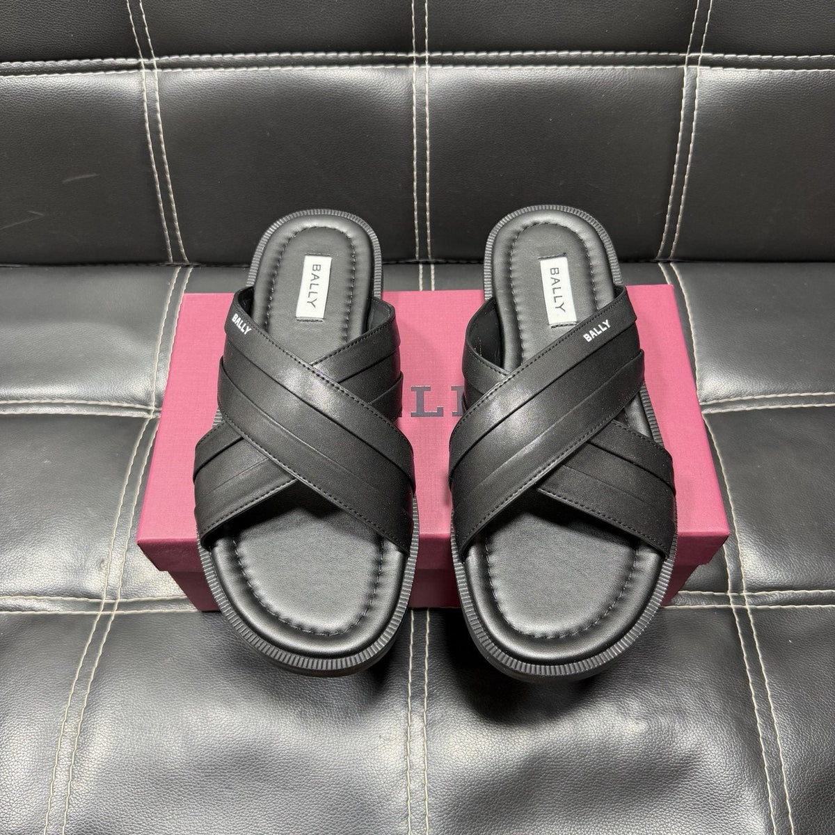 Bally Cross-Strap Slide Sandals