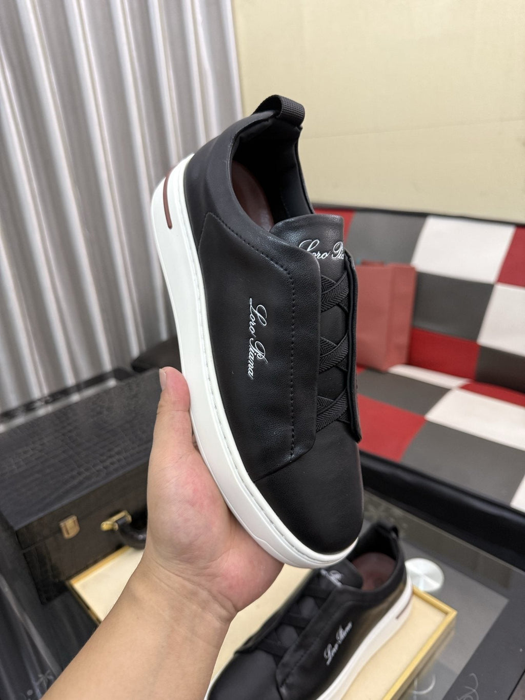 Loro Piana Logo Slip-On Sneakers
