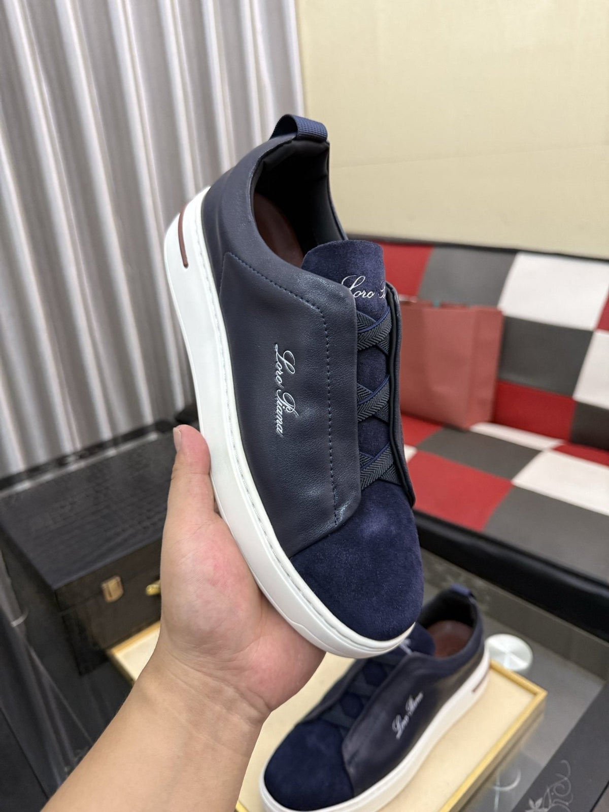 Loro Piana Logo Slip-On Sneakers