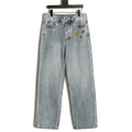 Louis Vuitton CVD Hardware Leather-Detail Skate Jeans - Light Blue