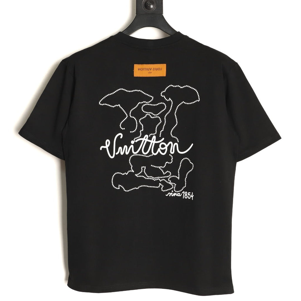 Louis Vuitton Dashed Cloud Logo Graphic T-Shirt - Black