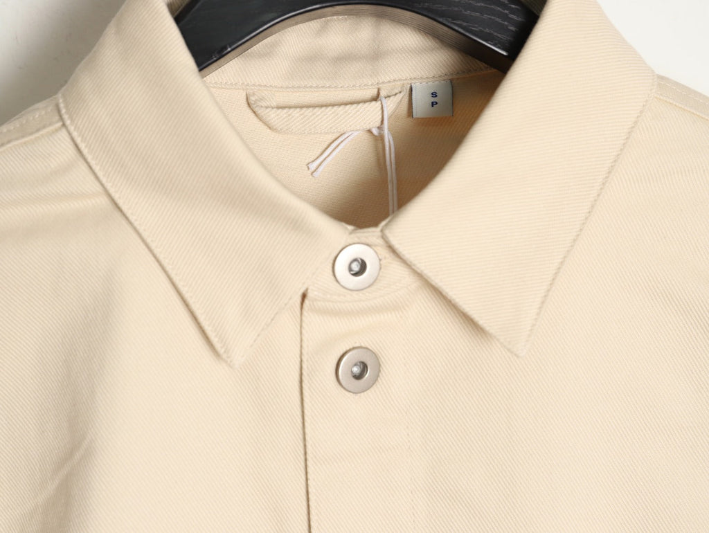 Burberry Shield-Detail Denim Shirt Jacket - Light Beige