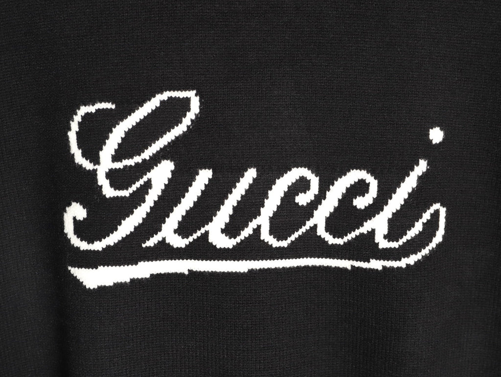 Gucci Signature-Logo Crewneck Sweater - Black