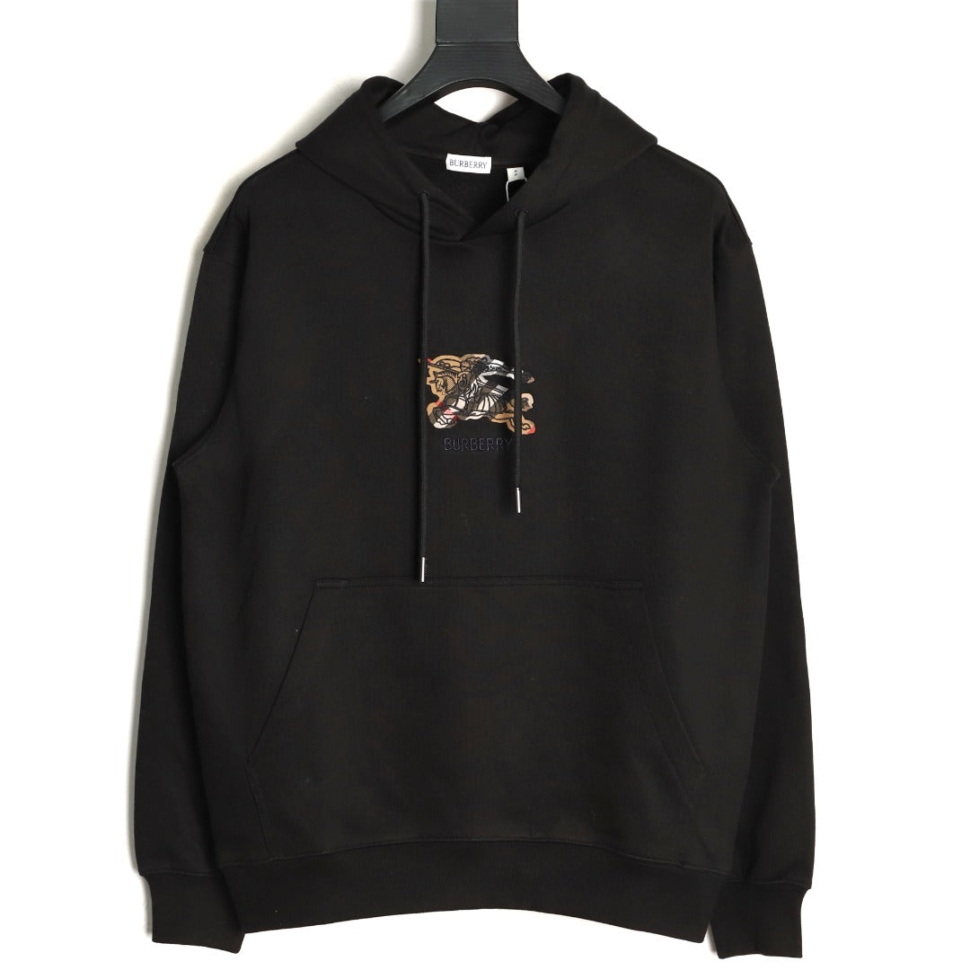 Burberry Equestrian Emblem Pullover Hoodie - Black（副本）（副本）