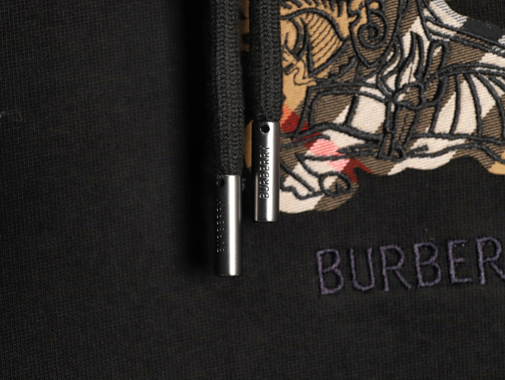 Burberry Equestrian Emblem Pullover Hoodie - Black（副本）（副本）